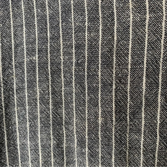 Moyuru Asymmetrical Pullover Oversized Cotton Linen Gray Striped Tunic Lagenlook - Picture 8 of 12